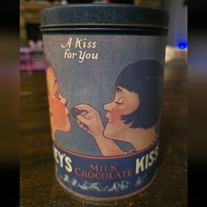 Vintage 1980 Hershey’s Kisses Tin Canister A Kiss For You